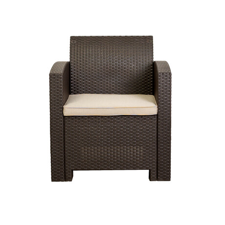 SET DE LIVING EXTERIOR POLIPROPILENO MARRON GALES