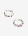 Aros Argollas Cubic zirconia Argollas Bañadas En Plata - Plateado