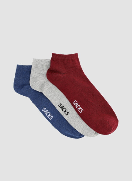 Pack x 3 medias cortas de algodón lisas Variante 41