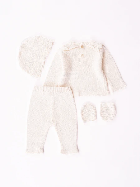 CONJUNTO RECIEN NACIDO OFF WHITE