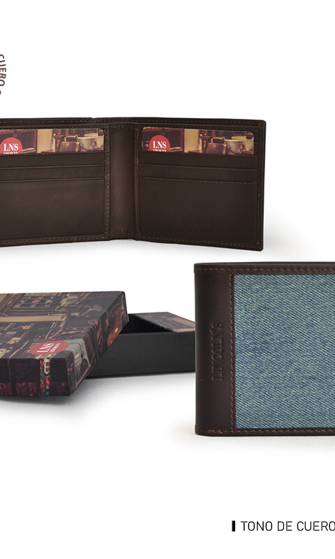 BILLETERA CANVAS CRONOS TABACO Y JEAN
