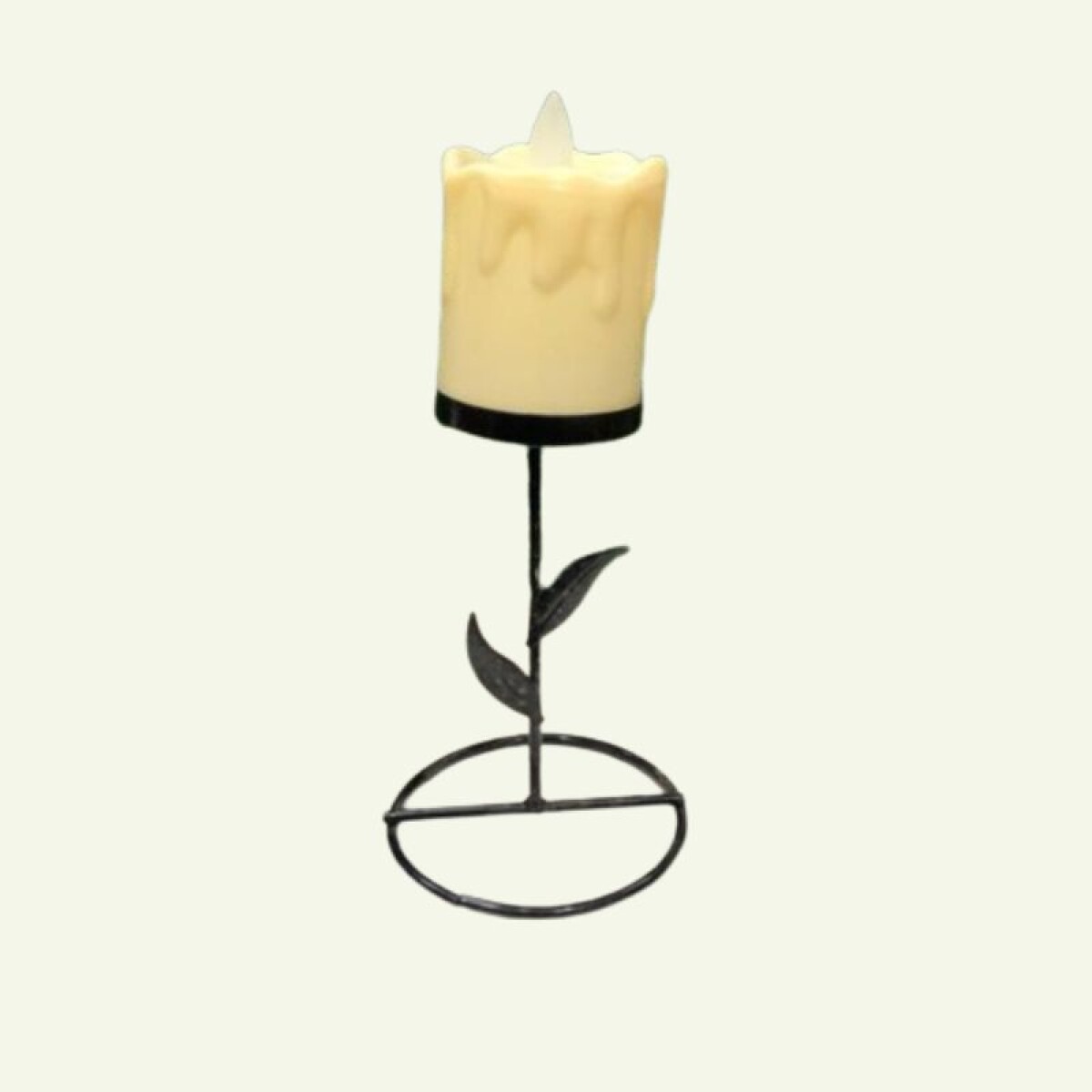 Candelabro Negro con Hojas 