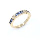 Anillo en oro 18k con zafiros azules carré y 2 brillantes Anillo en oro 18k con zafiros azules carré y 2 brillantes