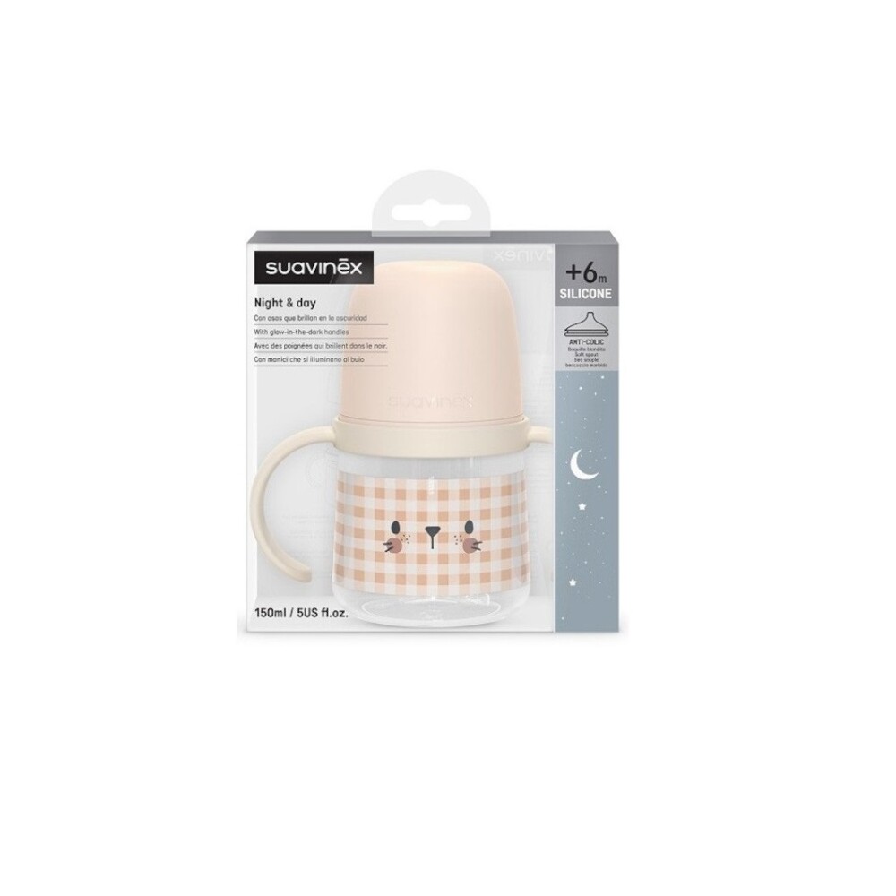 Vaso First Bottle SX PRO 6m+ SUAVINEX cuadrille rosa