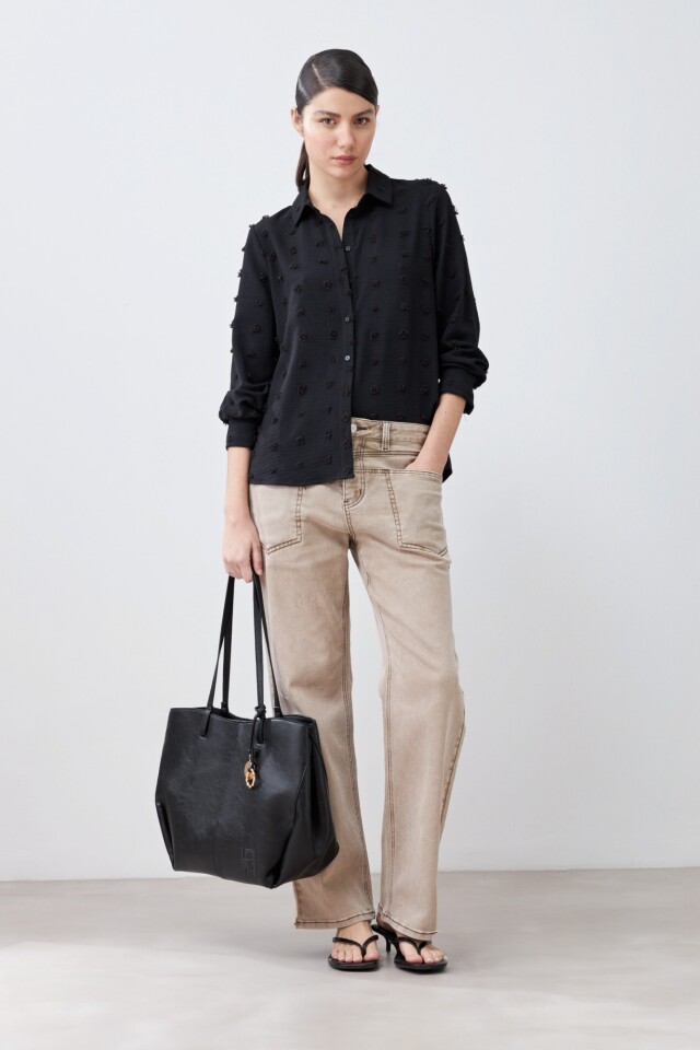 Camisa plumetti negro