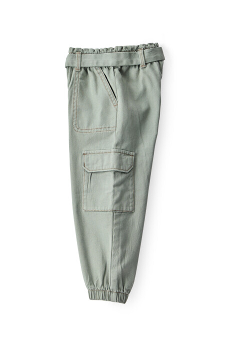 Pantalón cargo de algodón, verde Sin color