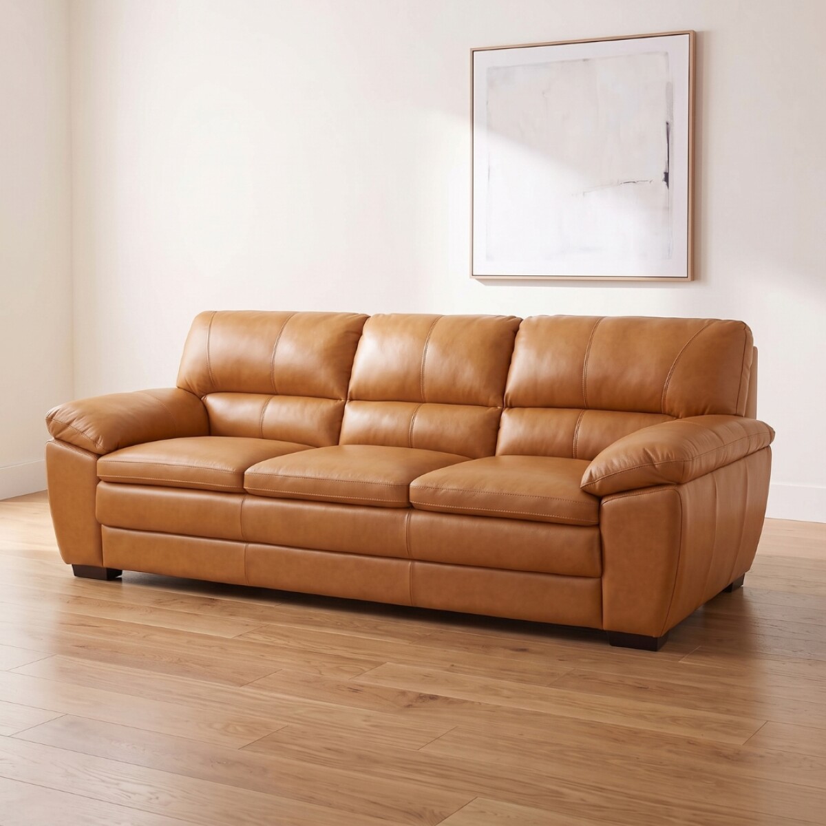 Sillón %100 Cuero - 3 Cuerpos - Premium - Camel 