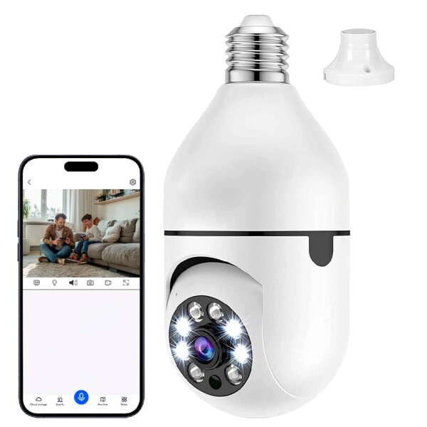 Cámara Seguridad Vigilancia 360 Wifi Graba Audio Espia Variante Color Blanco