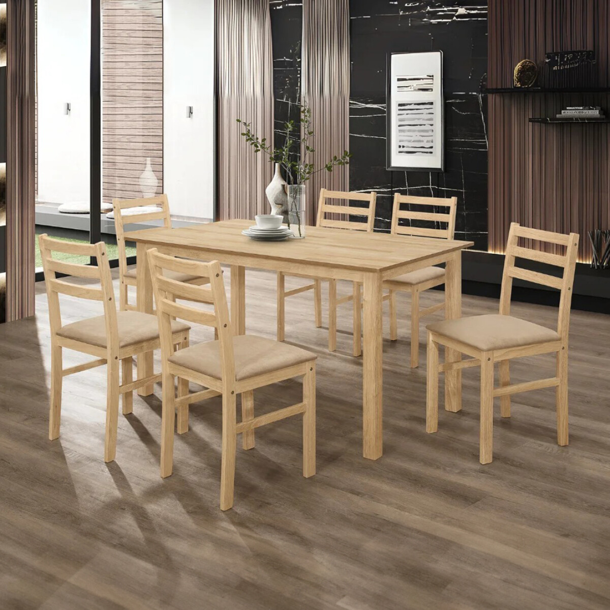Juego de Comedor 6 sillas - New Starter - Natural 