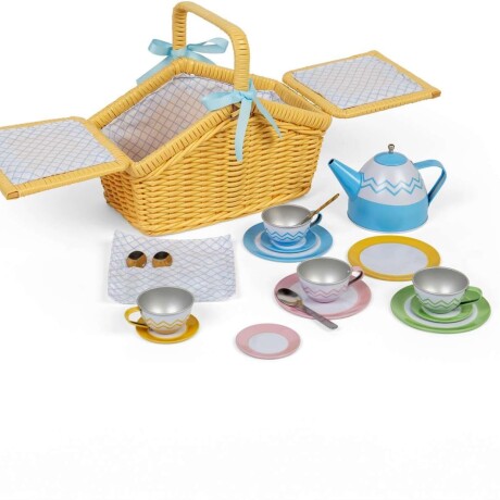 Juego Tazas de Té Canasta mimbre natural