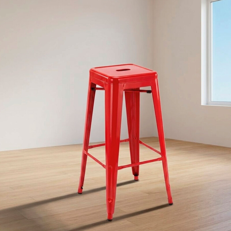 Taburete Tolix Hogar Pub Muebles Rojo
