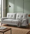 Sillon 3 Cuerpos Tela y Madera Natural Living Lamona Gris Claro