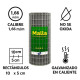 Tejido Malla Electrosoldada Galvanizada 1.66mm 1.20 X 25 Mts Gris