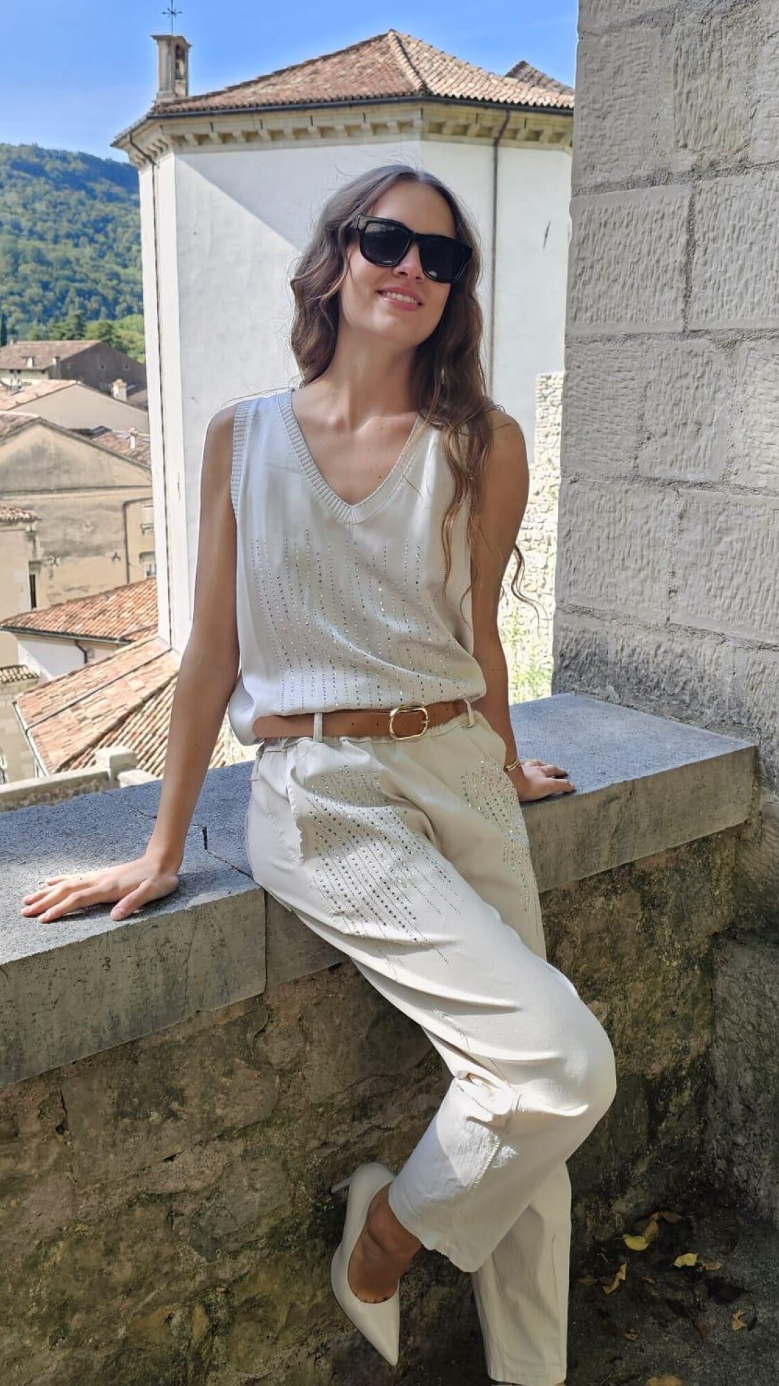 Musculosa Diadema Beige