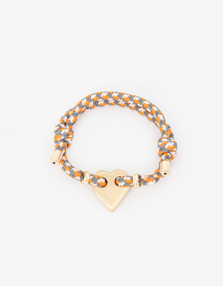 Pulseras Flexibles Cordón Pulsera De Cordón Con Corazón - Combinacion Multicolor