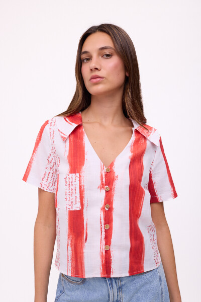 BLUSA FRESA PRINT Rayas Rojo