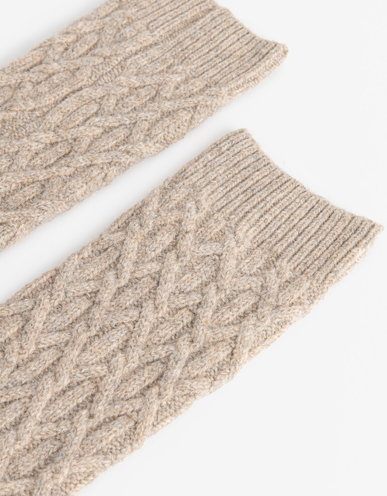 Medias 1/2 caña Medias Trenzadas - Gris Visón