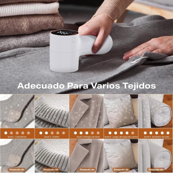 Quita Pelusa Recargable USB Goldtech Removedor Ropa Tela Variante Color Blanco