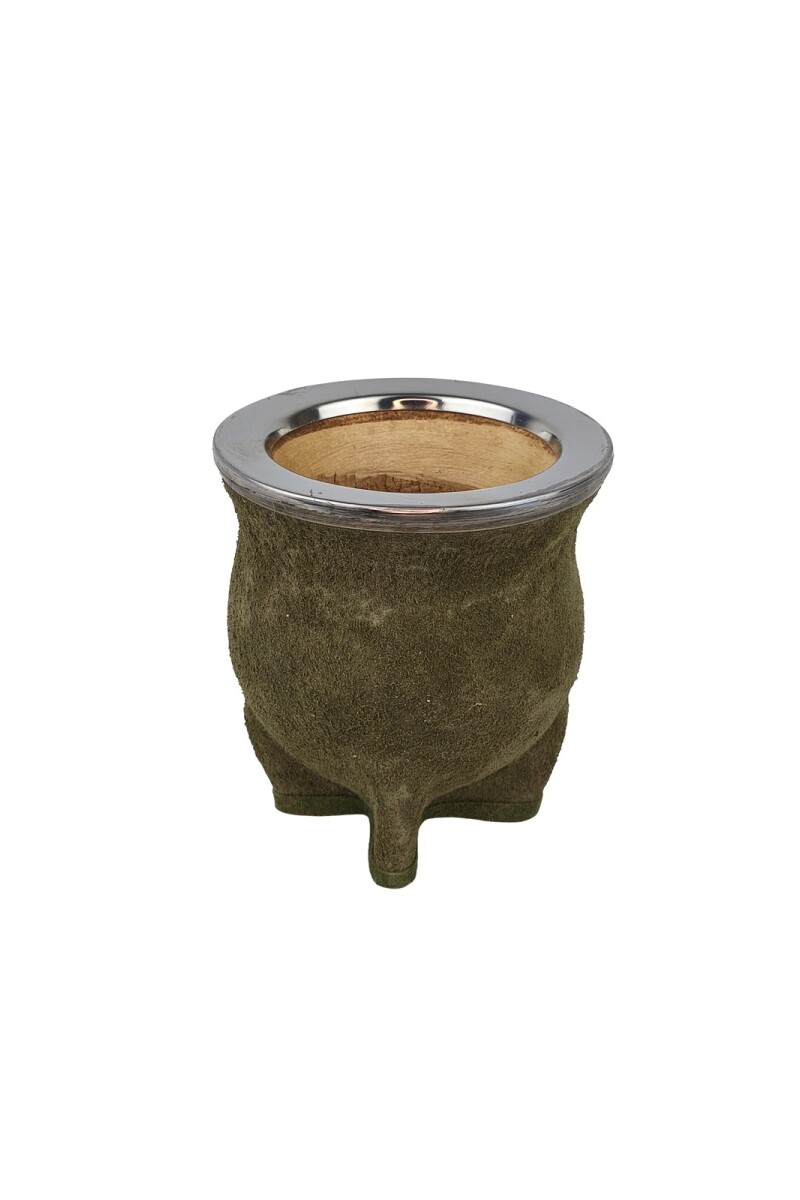 Mate calabaza camionero en pecarí acero grande verde