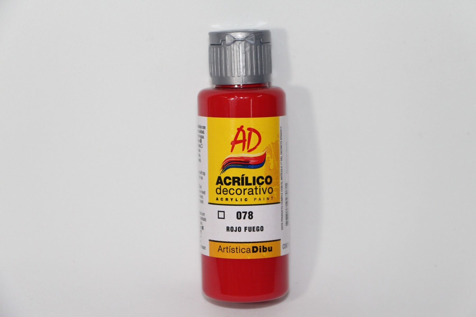 PINTURA ACRILICA ARTISTICA DIBU 60 ML. DIFERENTES COLORES - COLOR ROJO FUEGO 078 