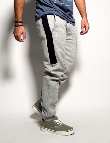 Jogger de algodon con puño Etan Gris Melange
