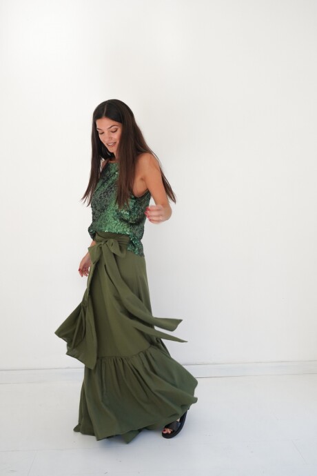 Wave Skirt Lino Verde