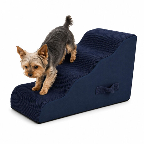Escalera Rampa Para Mascotas 4 Escalones Antideslizante Azul Marino