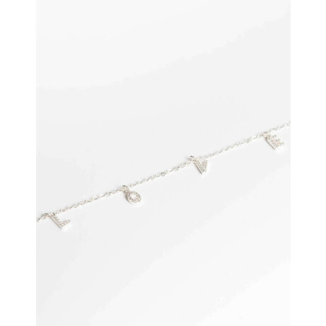 Collar ''love'' Con Cubic Plateado