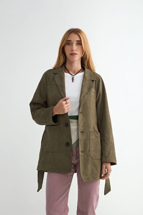 CHAQUETA GAMUZA NORMA Verde