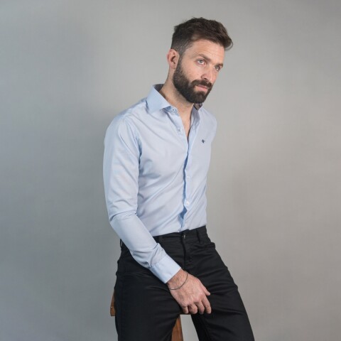 Camisa Luxury Celeste claro