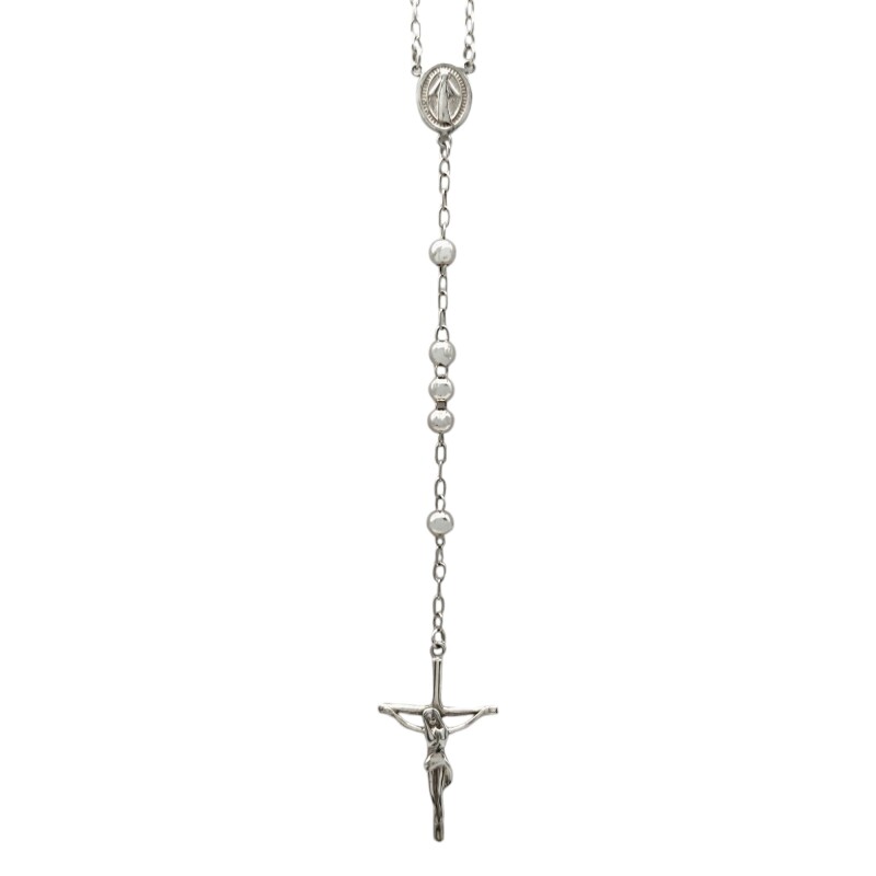 Rosario Virgen Milagrosa - Plata 925 - Sin Piedra - RO3003 Sinpiedra