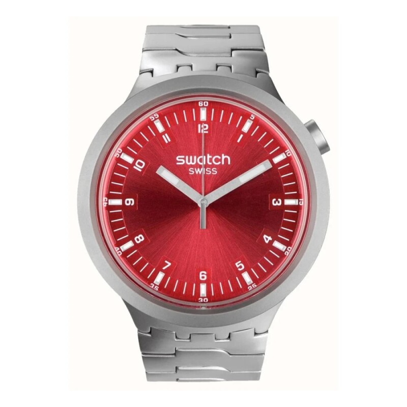 Reloj Swatch SB07S104G Scarlet Shimmer unisex de acero inoxidable rojo Rojo