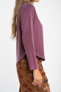 Remera Algodon Lavado Burdeos