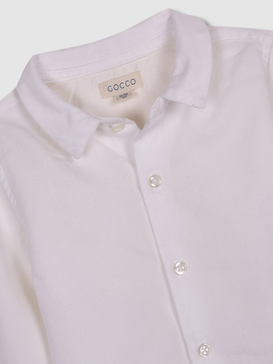 Camisa Cuello Bebe Blanco Roto