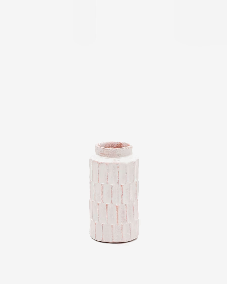 Jarrón Arisa de papel maché blanco 22 cm