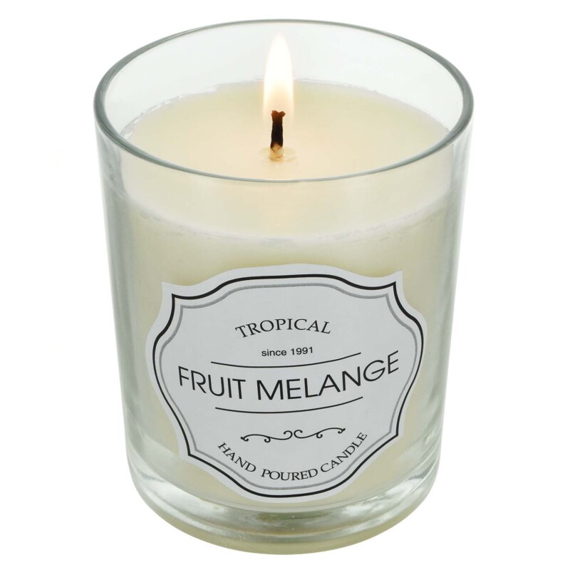 Vela aromática frutal en frasco de vidrio Vela aromática frutal en frasco de vidrio