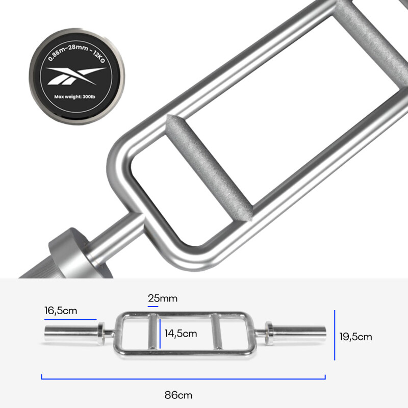 Barra olímpica de tríceps de 0,86 m - 300LB Barra Olímpica De Tríceps De 0,86 M - 300lb