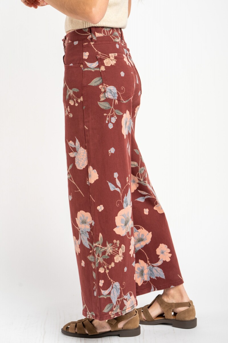 Jean Wide Leg Print Print