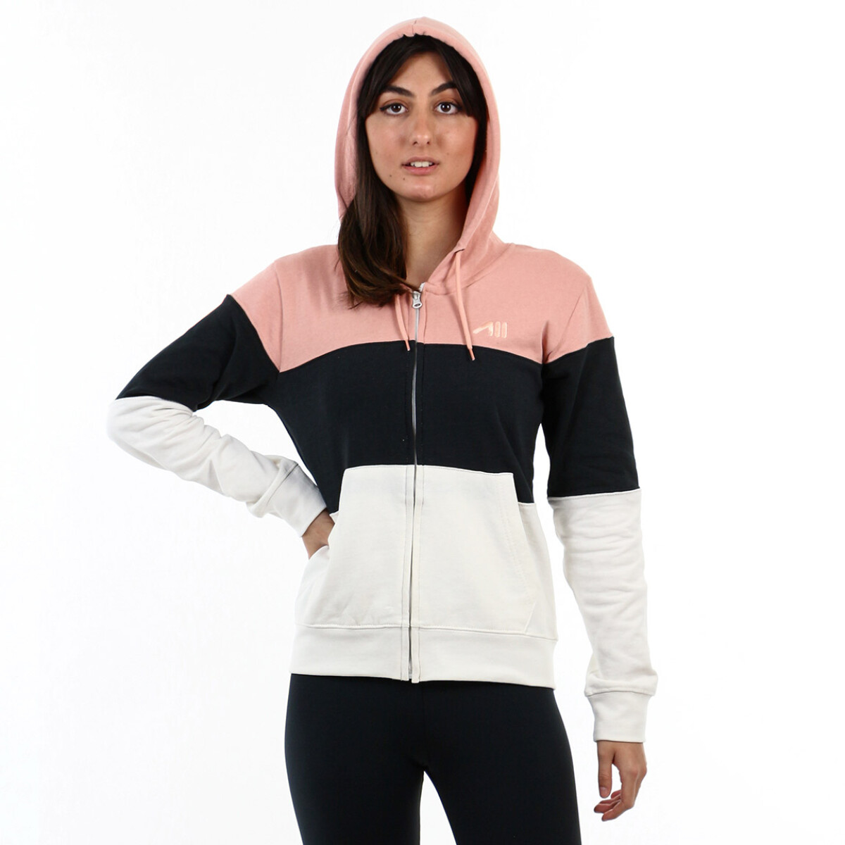 Austral Ladies Cotton Jacket With Hood- Rose Tan/black - Rosa Crema-negro 