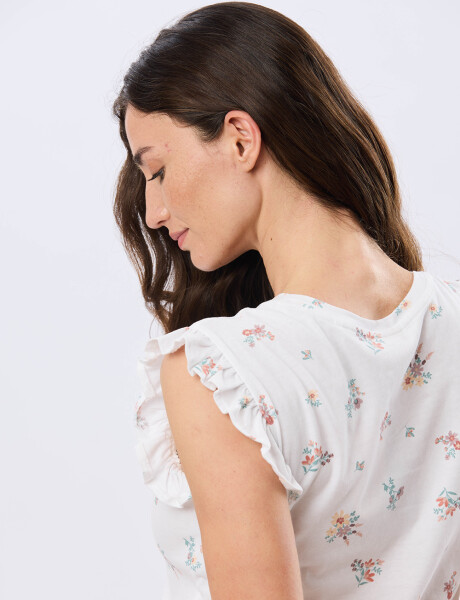 REMERA ESTAMPADA DE ALGODÓN Blanco