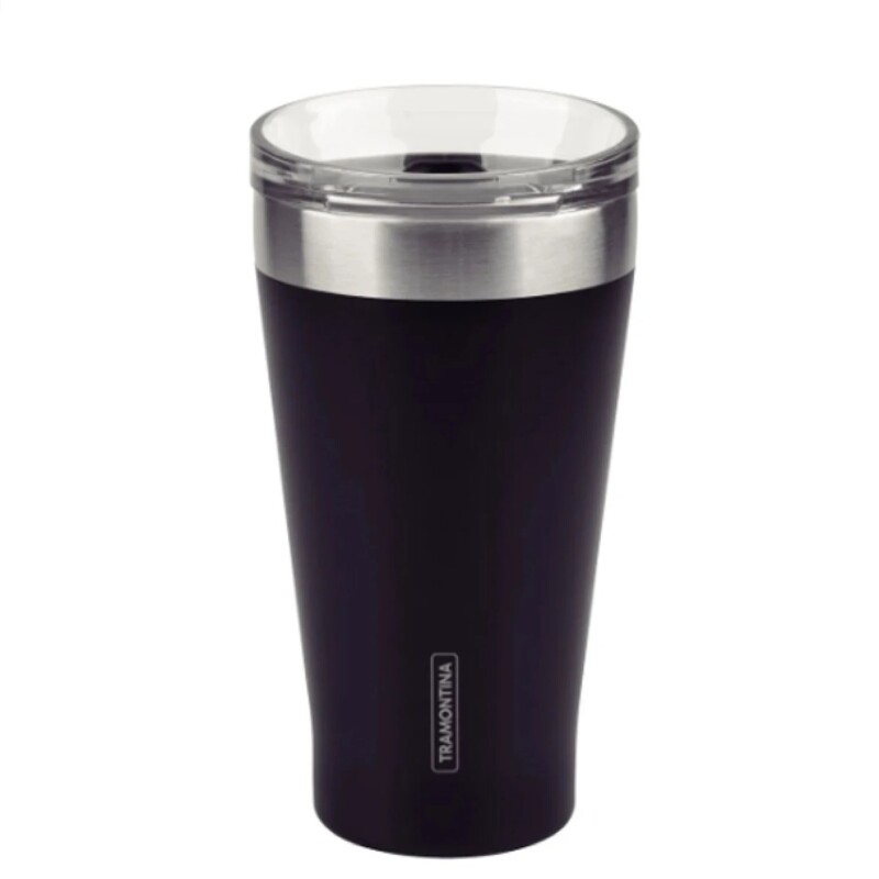 Vaso Térmico 550 ml de Acero Inoxidable con Tapa – Negro EXATA VASO TERMICO NEGRO / ACERO C/T INOX. 550 ML