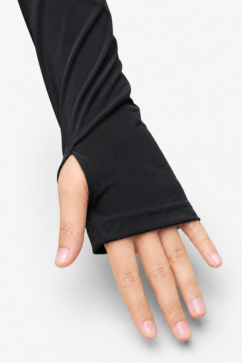 Campera Dama elastizada con dedal Negro