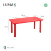 Mesa de plástico niños rectangular 120x60cm Rojo