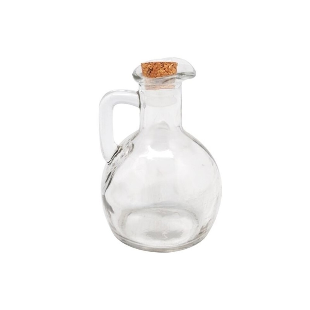 Aceitera de Vidrio 180 ml con Tapa de Corcho D7,5 x 13 cm ACEITERA VIDRIO TAPA CORCHO 180ML D7.5XH13CM