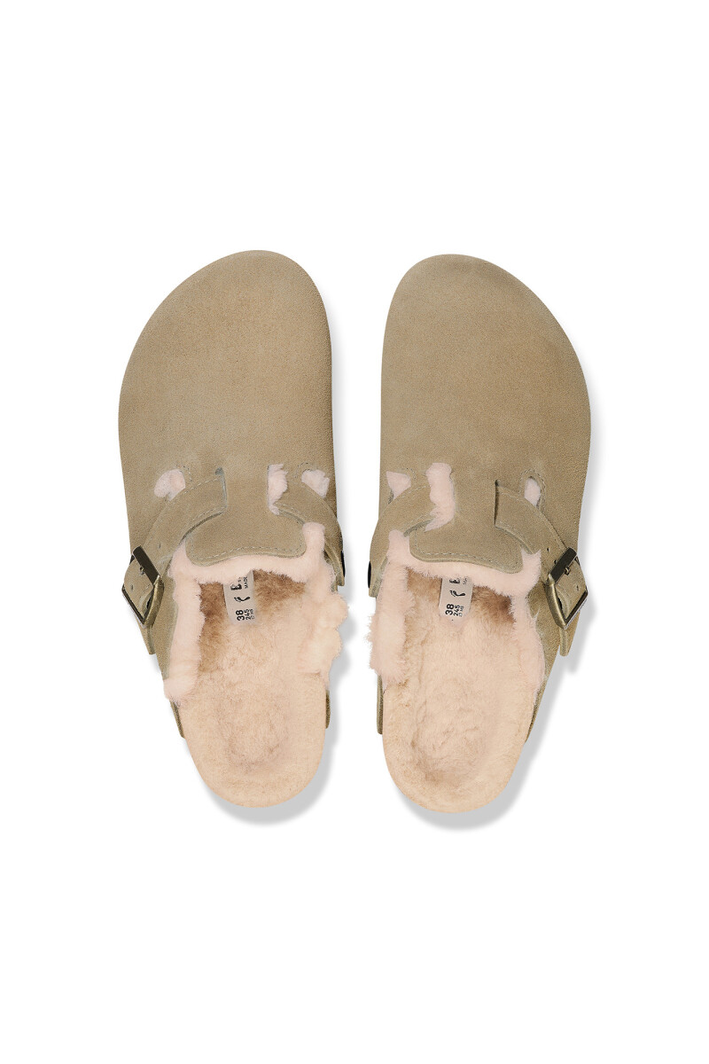 Zueco Boston Shearling Leve - Regular Taupe