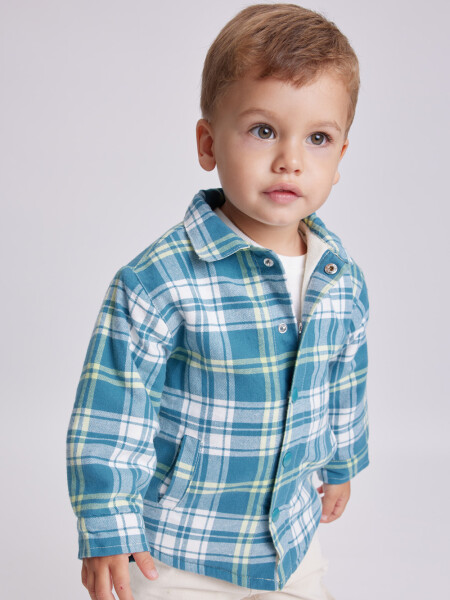 Sobrecamisa de abrigo a cuadros Verde
