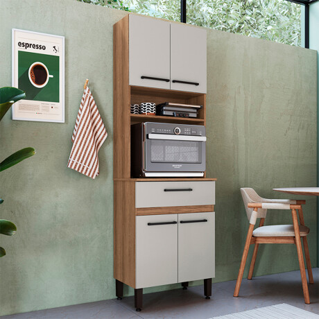 Aparador Para Cocina O Comedor 4 Puertas 1 Cajón Ub MARRON-BLANCO