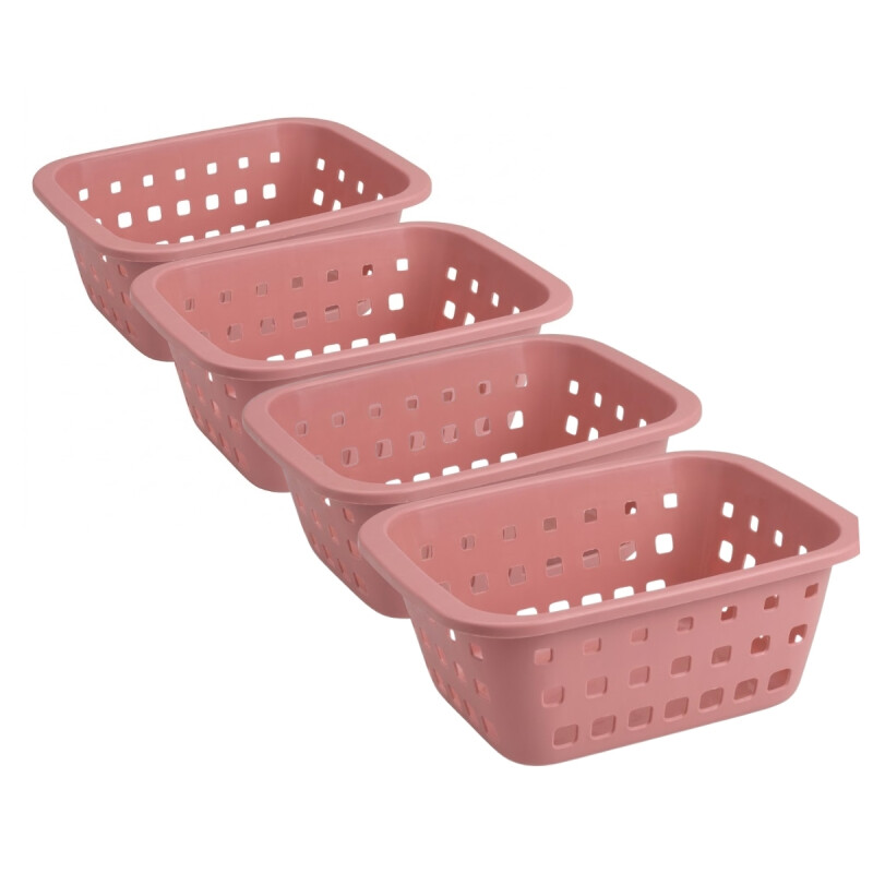 Set x4 Cesto pequeño 1,4 lts ROSADO