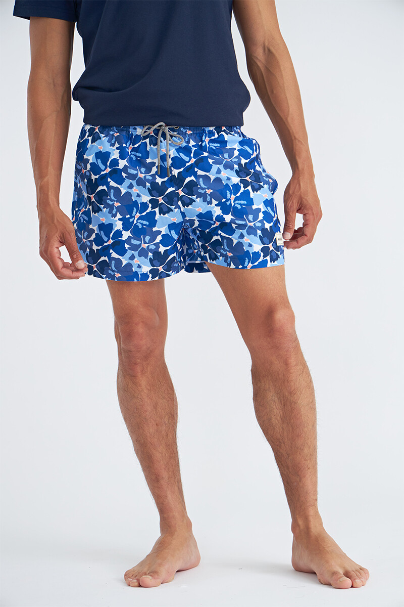 Short cl�sico Henry - Azul floreado 