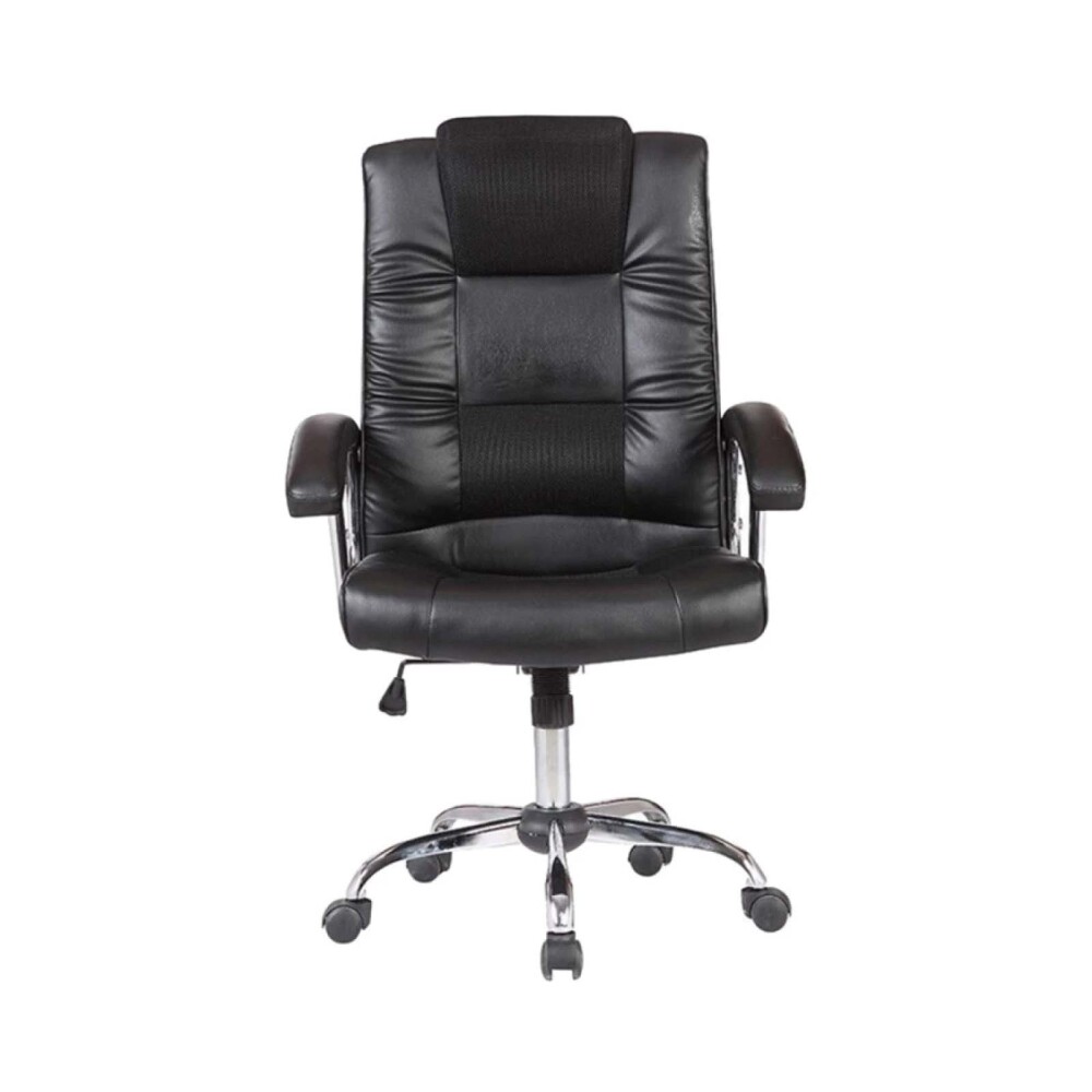 SILLA DE ESCRITORIO SIMIL-CUERO NEGRO D-428-1